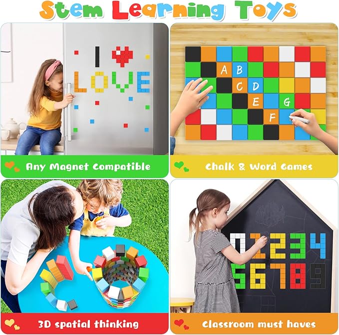 Magnetic Blocks, Gifts for 3 4 5 6 Year Old, Magnet Building Blocks for Toddlers, Girls & Boys, Montessori - Autism - Sensory Magnetic Toys for Kids Ages 3-5 4-8, 1.22inch, 56PCS