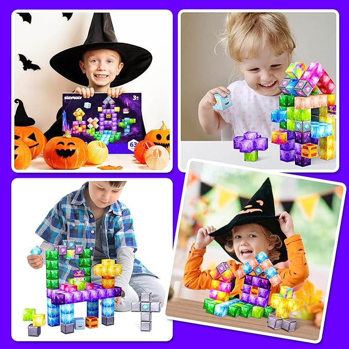 Magnetic Blocks, Jewel Adventures Edition, Magnetic Building Cubes, Boys & Girls Toddler Toys Age 3-5 4-8,Sensory Toy Gift for Kids, Upgraded STEM Gift 1.2 Inches