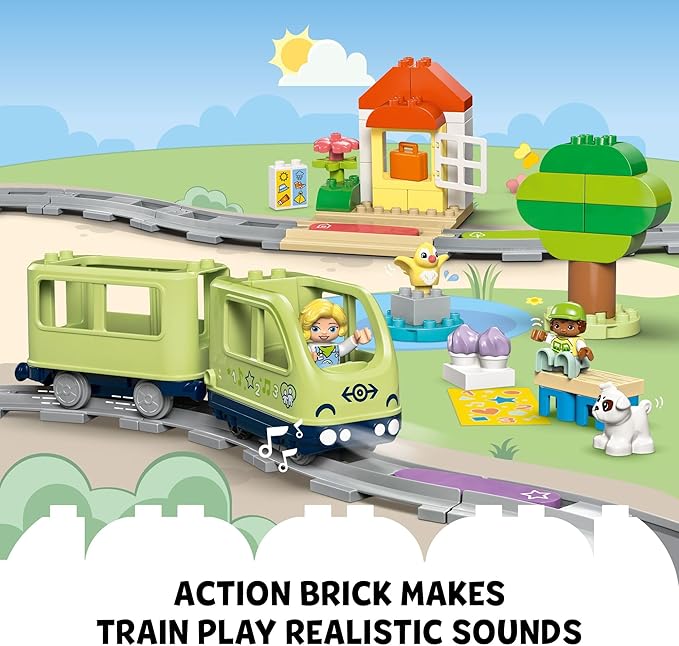 LEGO DUPLO Town Interactive Adventure Train Set - Building Toy for Toddlers, Boys and Girls, Ages 2+ - Learning Train Toy Playset with Lights and Sounds - Gift for Birthdays and Holidays - 10427