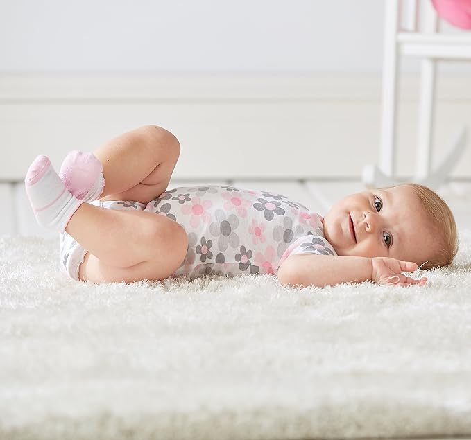 Gerber Baby Girls' 5-Pack Short Sleeve Variety Onesies Bodysuits