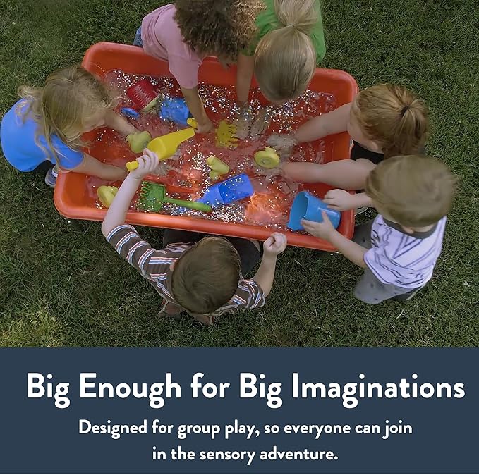 Children's Factory, 1133-18, Large Sensory Table, 18”H, Red, Kids Preschool or Playroom Sand and Water Table, Indoor and Outdoor Playground Equipment