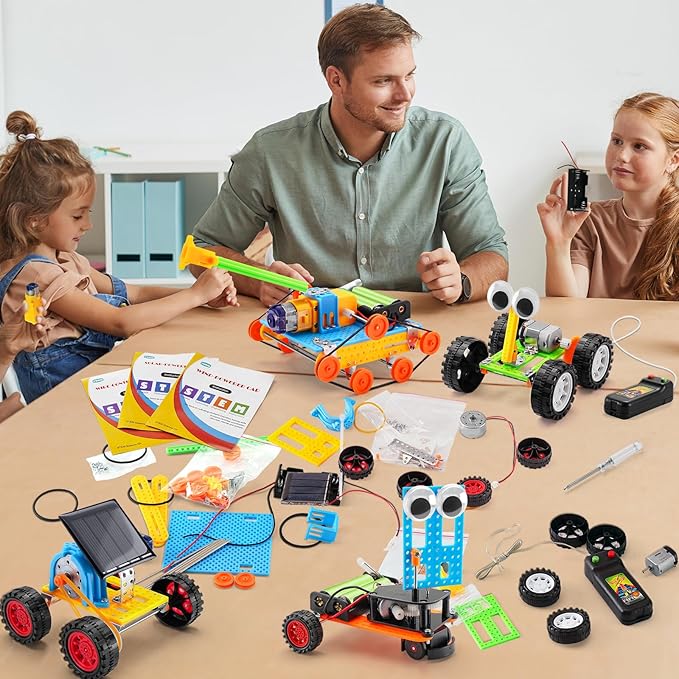 STEM Kits for Kids Age 8-10, Science Robot Building Kits for Boys Crafts 8-12 5-7, STEM Toys for 6 7 8 10 12 13 Year Old Boys Girl Gifts, Science Experiments for Kids 6-8, Car Engineering Projects