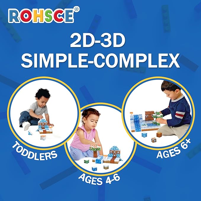 Magnetic Blocks Kids Building Toys, STEM Preschool Montessori Sensory Toys, Magnetic Building Blocks for Kids, Stacking Construction Toys for Boys and Girls, for Ages 3-12