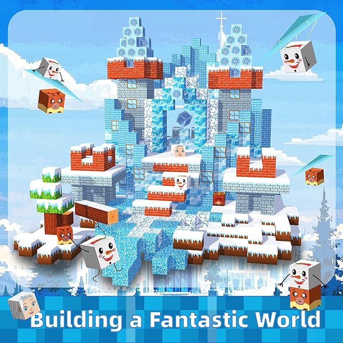 Magnetic Blocks, 120PCS Magnetic Building Blocks Magnet Cubes STEM Montessori Sensory Educational Toys for Kids Boys Girls Ages 3 4 5 6 7 8 9 10 Birthday Gifts