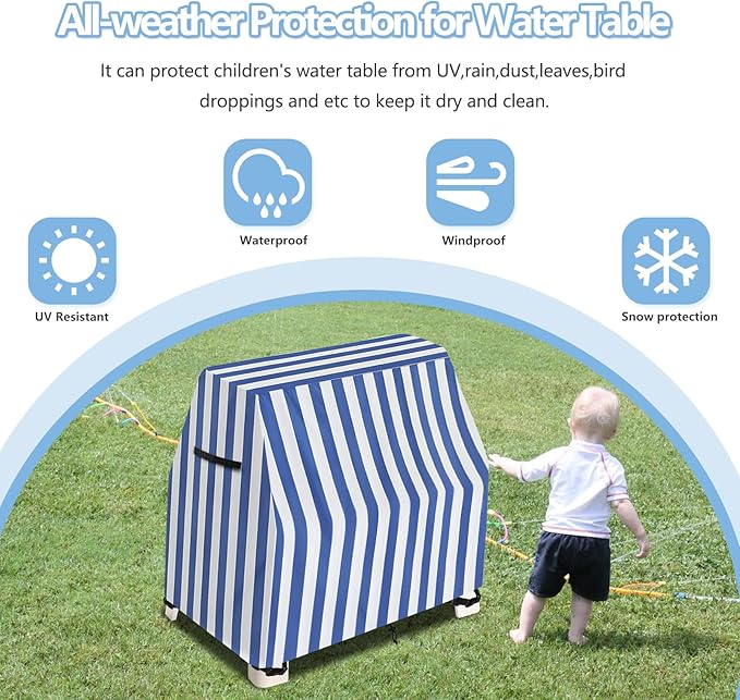 AIickwang Kids Water Table Cover,Outdoor Heavy Duty 600D Waterproof Anti-UV Toddler Water Play Tables Cover,Compatible with GoSports Splash Station Water Table,Blue