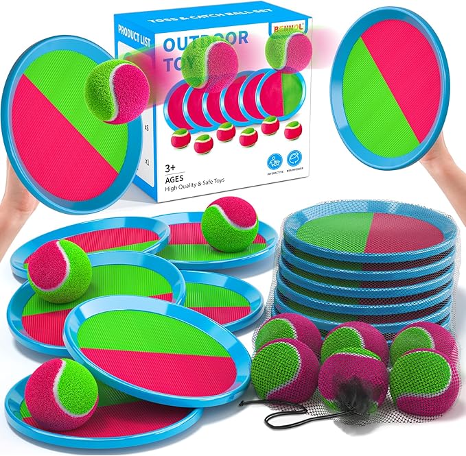 Bennol Toss and Catch Ball Game Outdoor Toys for Kids, Outdoor Outside Games Toys for Kids Ages 3 4 5 6 7 8 9 10, Yard Backyard Games Beach Outside