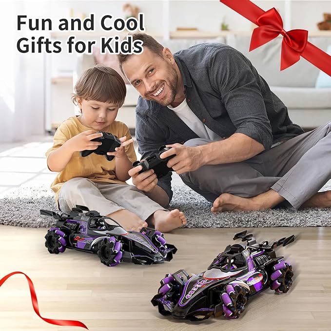 Gesture Sensing RC Stunt Car - Hand Controlled Remote Control Car 4WD Offroad 360° Rotation with Light Music Spray, RC Drift Car Toys for 6-12 Year Boys, Cool Birthday Gifts for Kids