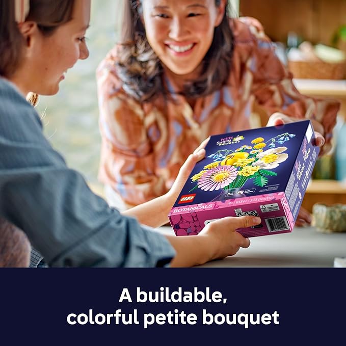 LEGO Botanicals Petite Sunny Bouquet Flower Set - Building Toy for Kids 9+ - DIY Floral Arrangement - Room Decor - Gift for Graduation - Faux Bluebells, Tulip, Daisy, and More - 10347