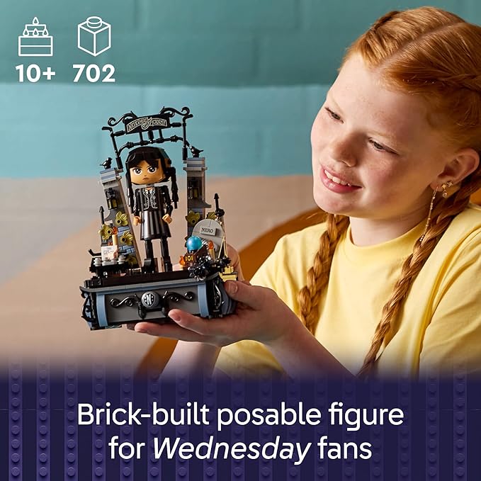 LEGO Wednesday Addams Figure - Building Toy for Kids, Girls & Boys, Ages 10+ - Collectible Wednesday Addams Doll with Display for Fans - Gift Idea for Birthday - 76780