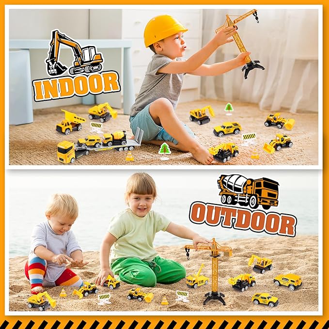 Construction Toys for 3-8 Year Old Boys Girls, Alloy Cars, Alloy Construction Engineering Vehicle Toy Sets, Toys for Ages 3-8
