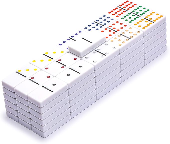 Yellow Mountain Imports 91 Tiles Double 12 Dominoes (Pips/Dots) Game Set with Wooden Case and 4 Racks