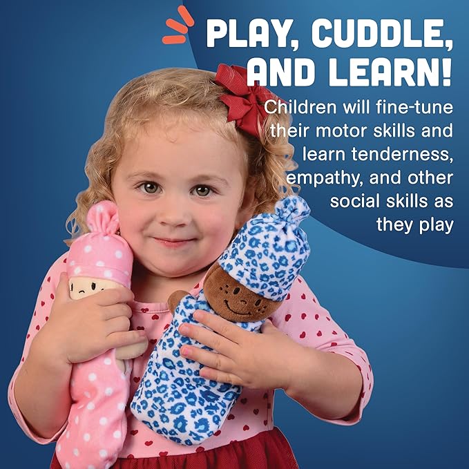 Creative Minds Basket of Babies Soft Baby Dolls, Sensory Toys, Multicultural, Diversity, Inclusion and Social Emotional Learning, Baby Toys for All Ages, Set of 6 Plush Dolls, Multicolor