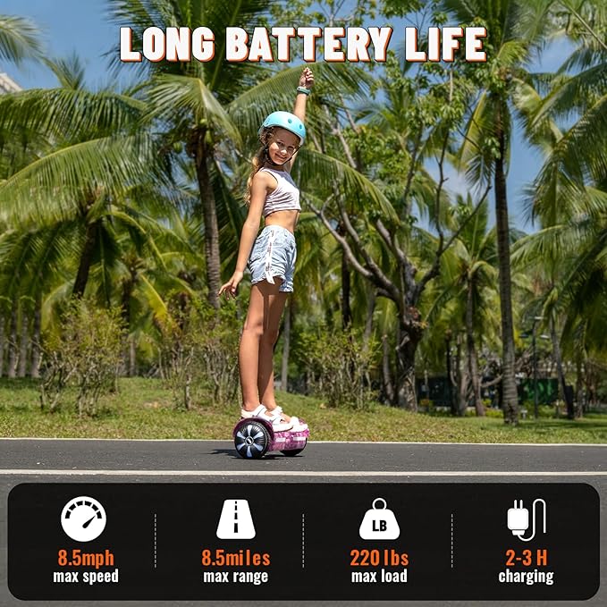 Scooter, Bluetooth Speakers and LED Light-Up Wheels, APP Control, Dual 250W Motors, 8.5 mph Max Speed & 8.5 Miles Max Range, Gifts for Kids Adults Girls Boys