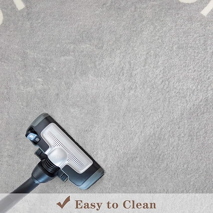 Topotdor Round Kids Play Rug Alphabet Nursery Area Rug Extra Large Soft Crawling Play Mat for Children Toddlers Bedroom (71 inch, Grey)