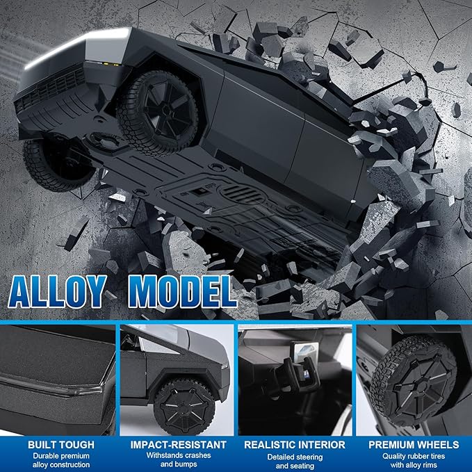 INGQU® Toy Car Alloy Diecast Pick-up Truck Model with RV & Motorcycle with Sound and Light Race Car Display Model Metal Pull-Back Vehicle 3-in-1 Camping Car Set Ideal Gift for Boys Kids Age for 3+