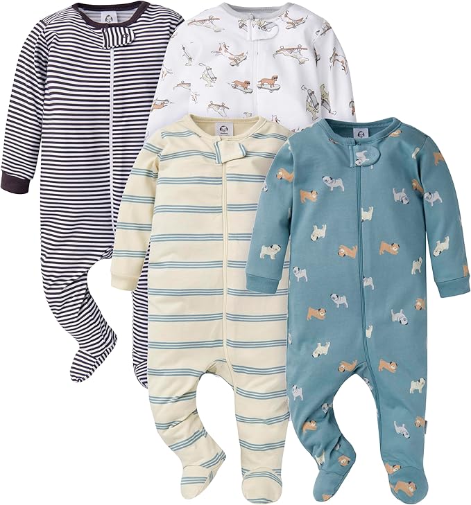 Gerber Baby Boys 4 Pack Sleep 'N Play Footie