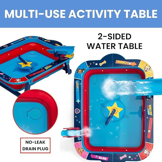 Delta Children PAW Patrol Water Activity Table - Collapsible & Portable - Ideal for Travel - Outdoor Kids Water Sensory Table, Blue