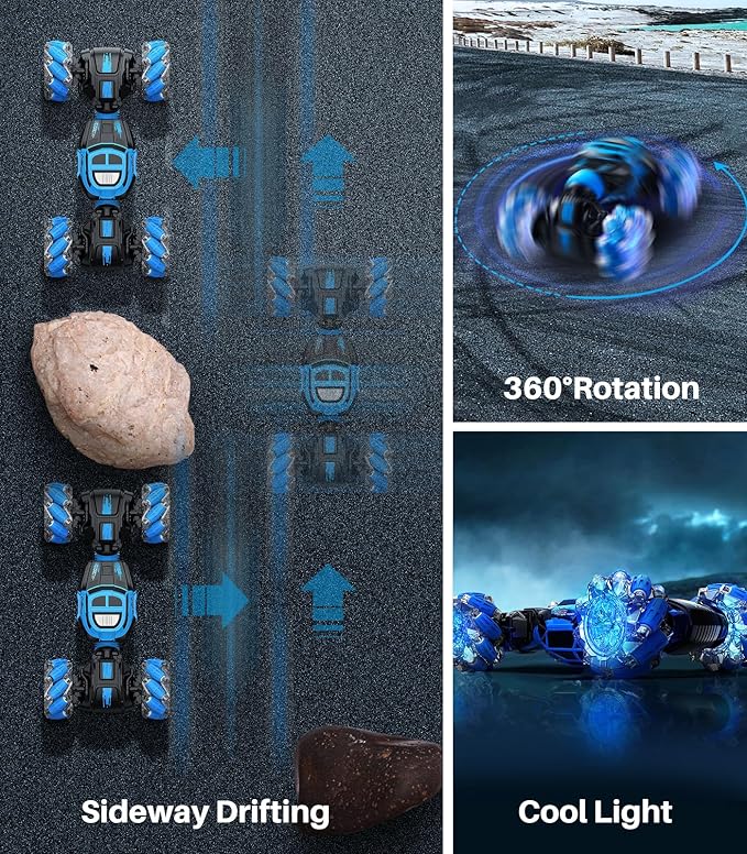 RC Cars for Boys Girls, 4WD Gesture Sensing Remote Control Car Kids Stunt Truck Toys, 2.4GHz Multiple Terrains Hand Controlled Vehicle Double Side Driving Chrismas Birthday Gift