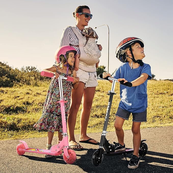 TENBOOM Scooter Toys for Kids Ages 6-12/3-5, Christmas Birthday Gifts for Girls Boys, Easy Folding Kids Scooter with 3 Levels Adjustable Handlebar