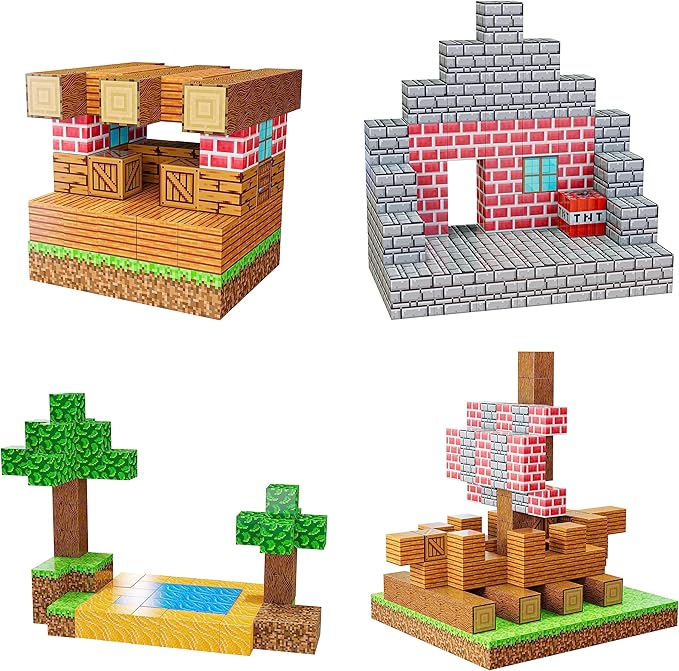 100PCS Magnetic Pixel Cubes World Pack STEM Building Blocks for Kids Montessori Educational Toys Fidget Sensory Set Construction Stacking Toy for Kids 3+ Boys and Girls Christmas Birthday Gifts