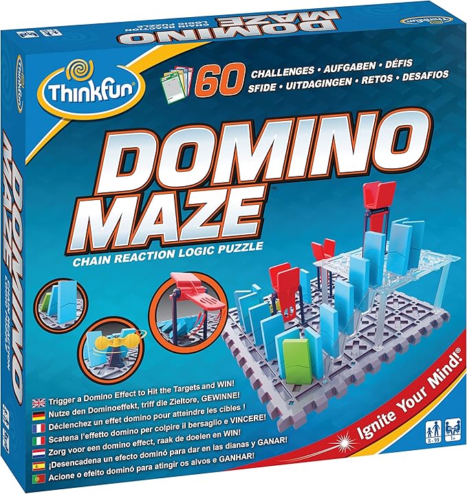 Think Fun 44001012 ThinkFun Domino Maze STEM Toy and Logic Game for Boys and Girls Age 8 and Up - Combines the Fun of Dominos With the Challenge of a Puzzle