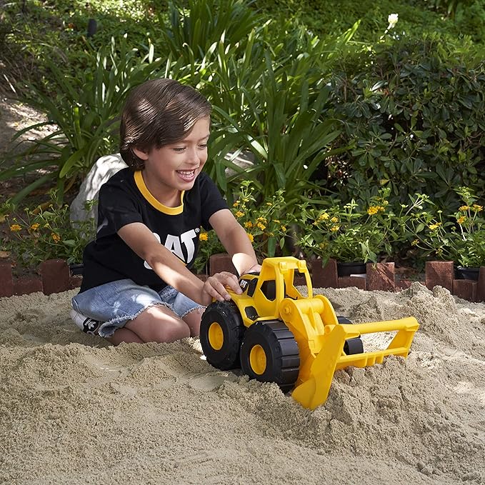 CAT Construction Toys, 15" Front Loader Construction Toy, Ages 2+, Sturdy Plastic, No Batteries Required, Tough Rigs Series