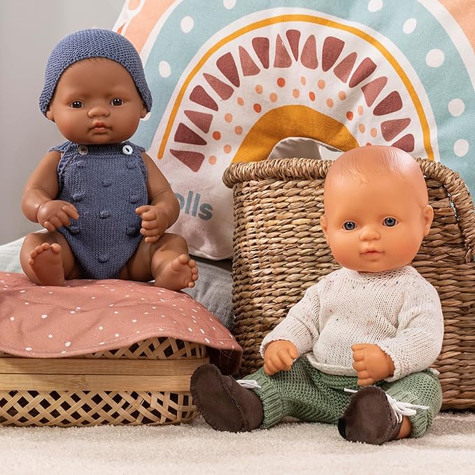 Miniland Doll 12 5/8'' Hispanic Boy (Polybag) - Made in Spain, Anatomically Correct, Quality, Inclusion