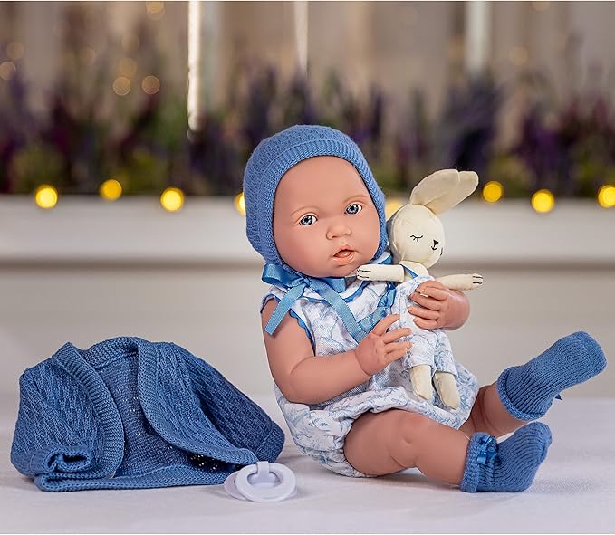 JC Toys - La Newborn Royal Collection | Anatomically Correct Real Boy Baby Doll | 15" All-Vinyl Baby Doll | Designed by Berenguer Made in Spain | Ages 2+ | Blue Gift Set