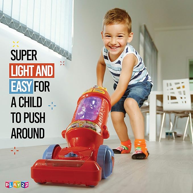 Play22 Kids Vacuum Cleaner Toy for Toddler with Lights & Sounds Effects & Ball-Popping Action - Pretend Play Toy Vacuum Cleaner for Toddler Best Gift for Boys and Girls, No Suction! Original