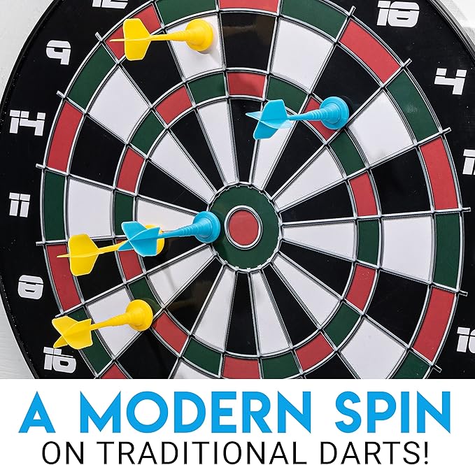 Franklin Sports Magnetic Soft Tip Dartboard Set - Indoor Dart Board + Darts Set for Family + Adults - Magnetic Board + (6) Darts Included