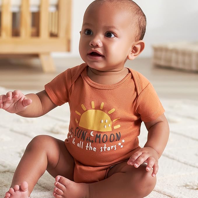 Gerber Baby Girls' 5-Pack Short Sleeve Variety Onesies Bodysuits