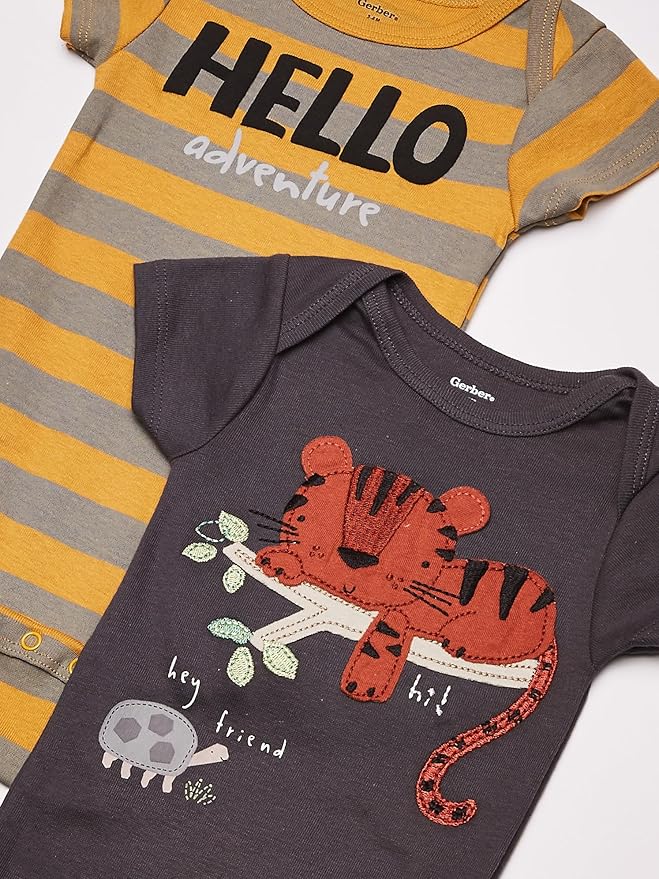 Gerber baby-boys 5-pack Short Sleeve Variety Onesies Bodysuits