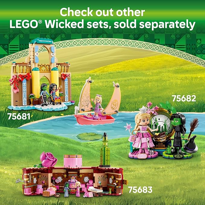LEGO Wicked Welcome to Emerald City Building Toy - Wicked Toy for Kids, Ages 9+ - Gift for Girls and Boys with Tower Model, Glinda, & Elphaba Minidolls - 75684