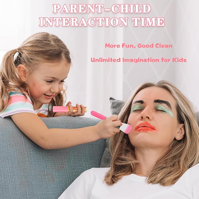 Kids Makeup Kit for Girl, 66 Pcs Washable Makeup Set for Little Girls, Cosmetic Set Pretend Play Makeup Toy Beauty Set Christmas & Birthday Gift Age 3 4 5 6 7 8 9+ Year Old Kids Toddler Toys