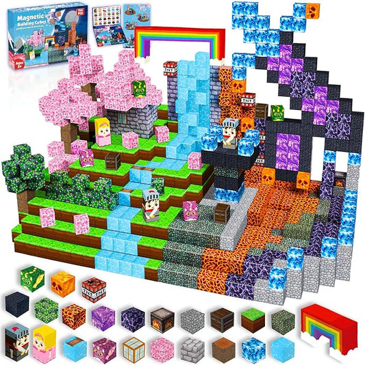 Magnetic Blocks - 150 PCS Build Dark Swordsman's Forest Castle - Magnetic Toys for Montessori Toddler Christmas Birthday Gifts - STEM Sensory Toys for 3 4 5 6 7 8 9 10 Year Old Boys & Girls