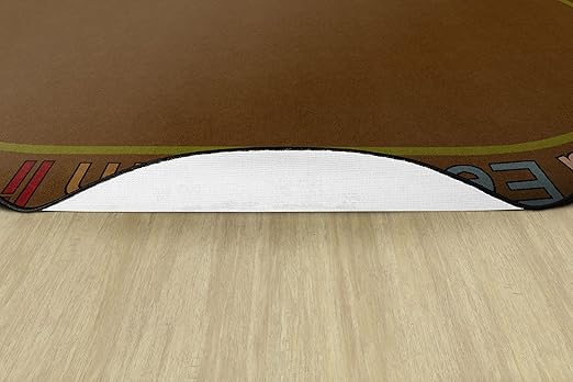Flagship Carpets Know Your ABCs Educational Oval Area Rug for Home Learning or Classroom Mat, Kids Room or Playroom Carpet, 10'6" x 13'2",Earth Tones