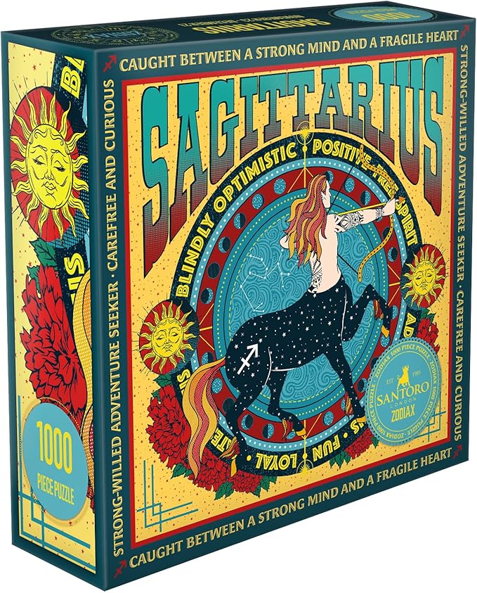 Zodiax - 1000 Piece Jigsaw Puzzle - Sagittarius - Fun Birthday Gift For Kids, Adults | Astrology Gifts for Women and Men | Zodiac Horoscope Puzzle
