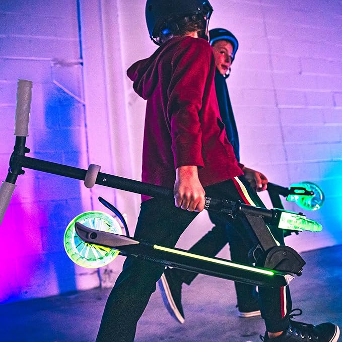 Aero 2 Wheel Kick Scooter for Kids Ages 5-7 or 5-8 or 6-10 or 6-12 with Dynamic Lights, Scooters for Boys and Girls 6 Years and Up with Light up Wheels and Deck