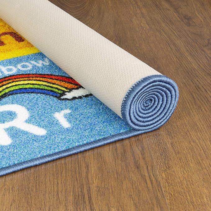 KC Cubs ABC Alphabet Animal Sounds Educational Learning & Fun Game Play Area Non Slip Boy & Girl Kids Rug Carpet for Children Bedroom, Toddler Classroom & Baby Playroom Floor Mat, Playtime Activity