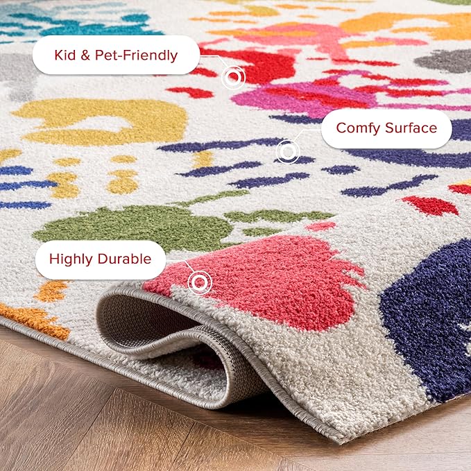 nuLOOM Pinkie Handprint Kids Area Rug, 7x9, Multi