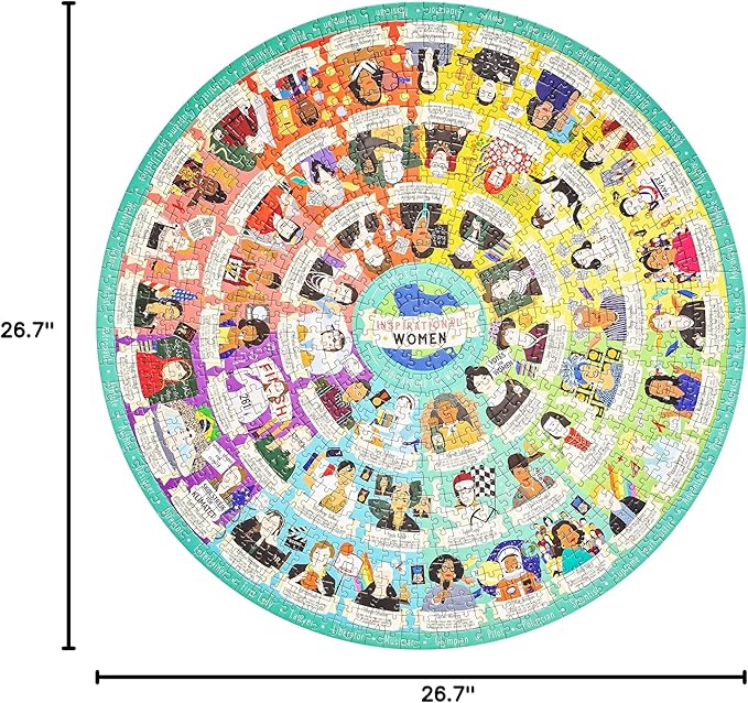 Ridley’s Inspirational Women Feminist Circular Jigsaw Puzzle, 1000-Piece Puzzle – Features 54 Inspirational Feminist Icons, Educational Jigsaw Puzzle for Women, Men and Kids – Makes a Great Gift Idea