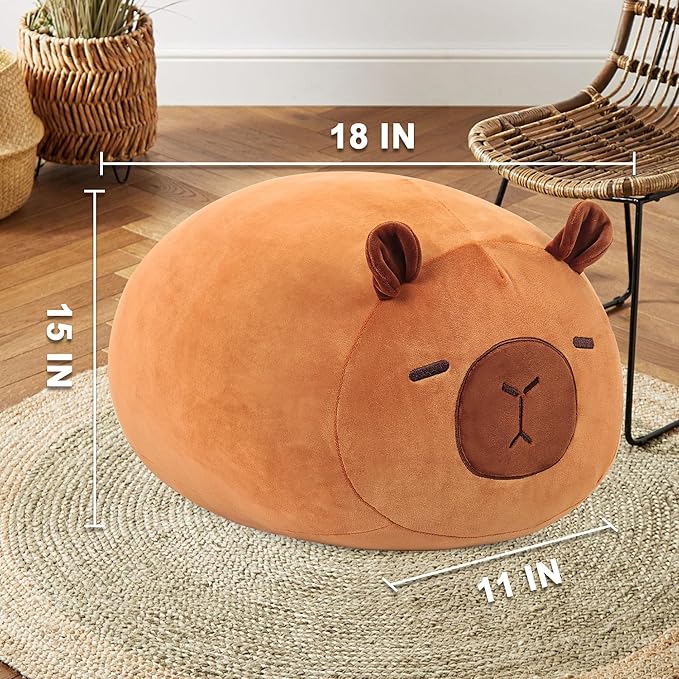 Wepop Capybara Plush Stuffed Animal Toys, 20 in Cute Plush Throw Pillows Soft & Cuddly Plushies Dolls Gifts for Boys Girls