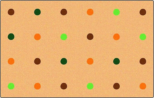 KidCarpet On The Spot Classroom Seating Rug, 7'6" x 12', Jungle Colors on Tan