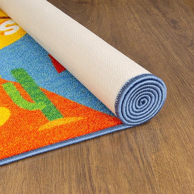 KC Cubs Playtime Collection USA United States Map Educational Learning & Game Area Rug Carpet for Kids and Children Bedrooms and Playroom (3'3" x 4'7")