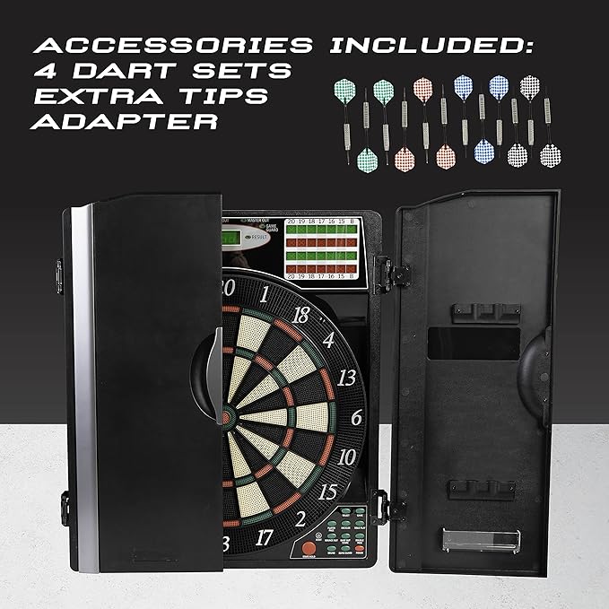 Arachnid Titanium 5400 Electronic Dartboard and Cabinet, Black
