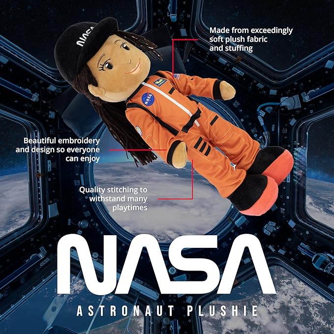 Playtime by Eimmie - 14” Julie NASA Doll - Soft Baby Doll - Plush Rag Dolls for 2 Year Old Girls & Boys, Toddler & Infants - Astronaut Plush Washable Doll - Astronaut Plush Toy - Astronaut Doll