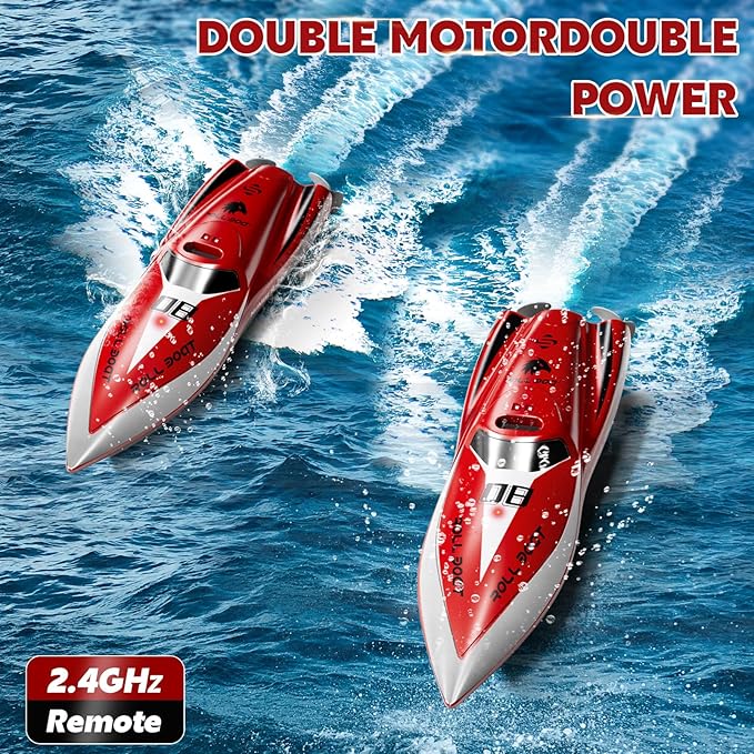 Remote Control Boat, 2.4Ghz Toy RC Boat with 360 Rotating for Lakes Swimming Pool Bath Toys, Mini Remote Control Stunt Boats Summer Outdoor Toys for Kids Boys Girls 8-12 Years Birthday Gift