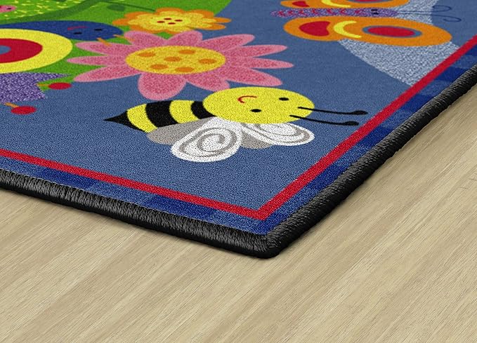 Flagship Carpets Kids and Baby Non Slip Area Rug for Home Learning or Classroom Carpet, Playroom or Kids Bedroom Mat, 3' x 5', Cutie Bugs