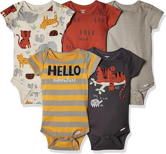 Gerber baby-boys 5-pack Short Sleeve Variety Onesies Bodysuits