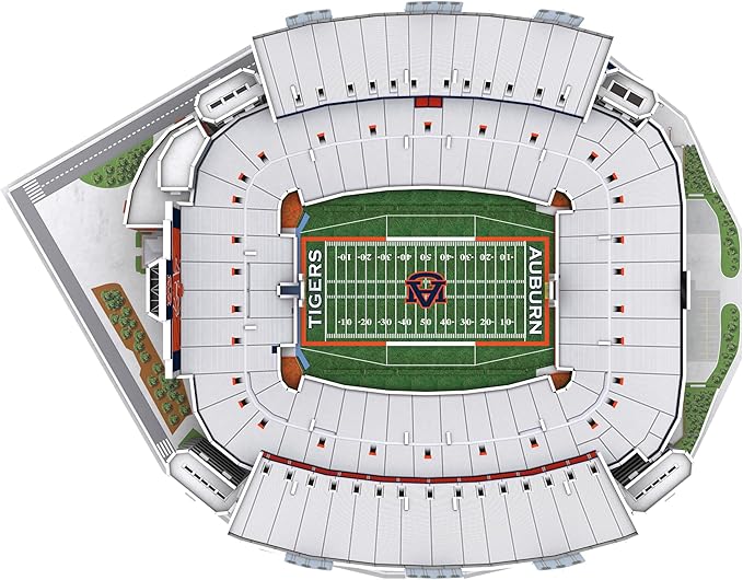 Pro Lion 3D Jigsaw Puzzle of Jordan-Hare Stadium - 82 Pieces | 2 Hour Build Time | Home of Auburn Tigers | NCAA College Football Gifts for Boys, Men & Kids Aged 8 & Up | Games for Tiger Fans